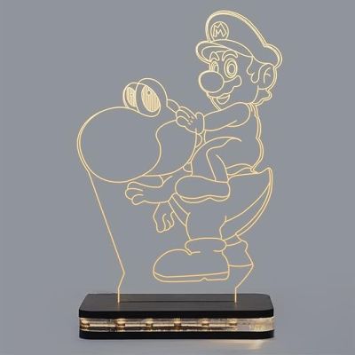 3D Illusion Mario Cartoon Night Lamp with Warm White Light  Best Gift for Children Girls Boys  Gift for Cartoon Lover