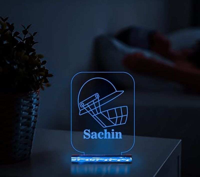 3D Illusion Cricket Led Desk Table Lamp for Home Decoration Gift for Cricket Lover 16 Color Changing Light with Remote Control