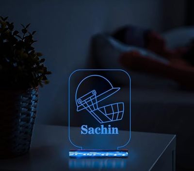 3D Illusion Cricket Led Desk Table Lamp for Home Decoration Gift for Cricket Lover 16 Color Changing Light with Remote Control