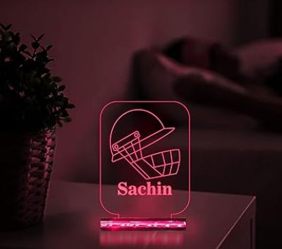 3D Illusion Cricket Led Desk Table Lamp for Home Decoration Gift for Cricket Lover 16 Color Changing Light with Remote Control