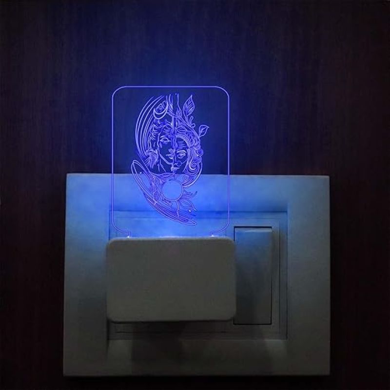 Lord Shiv Parvati Plug Night Lamp with 7 Color Changing Light  Religious Gift Items