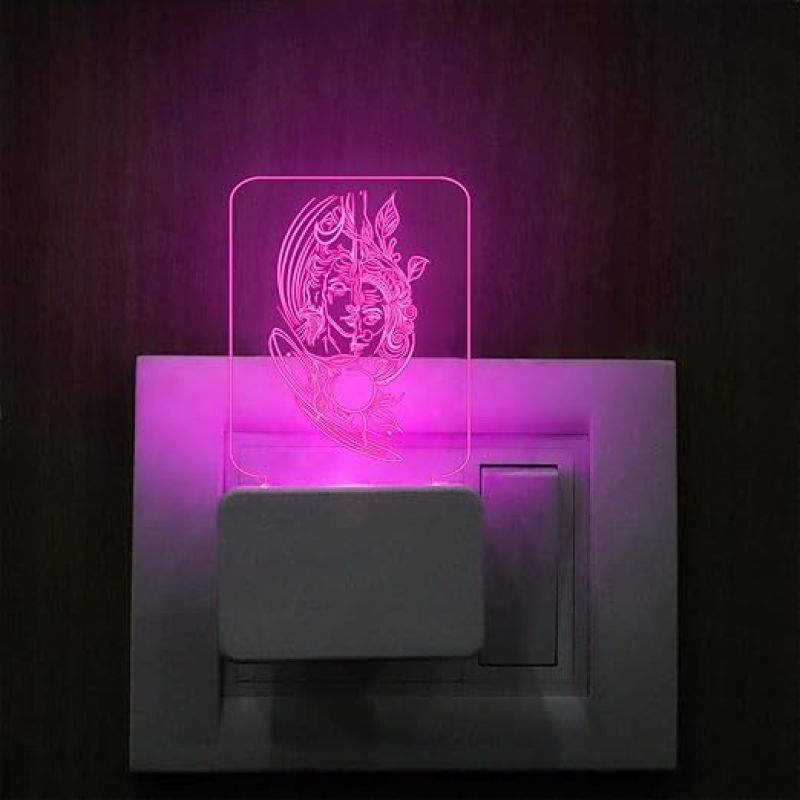 Lord Shiv Parvati Plug Night Lamp with 7 Color Changing Light  Religious Gift Items