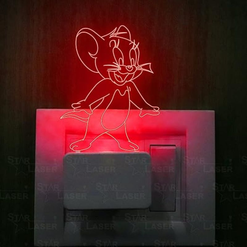 3d Illusion  Cute Jerry Plug Night Lamp with 7 Colour Changing Light Gift for kids & room Decorative Items