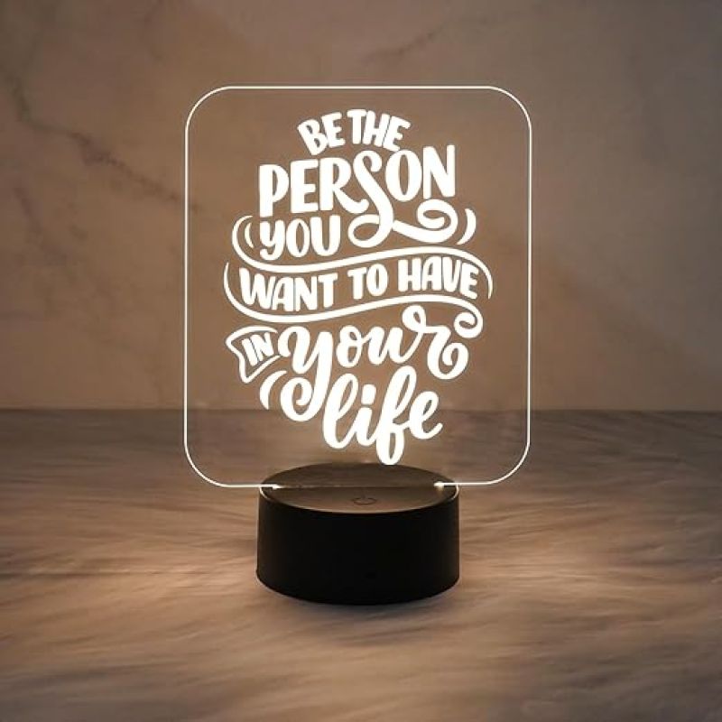 Motivation Thought Acrylic Desk Table Lamp with Warm White Light & Touch Control Gift for Friend  Birthday Gift Lamp  Bedside Desk Table Lamp