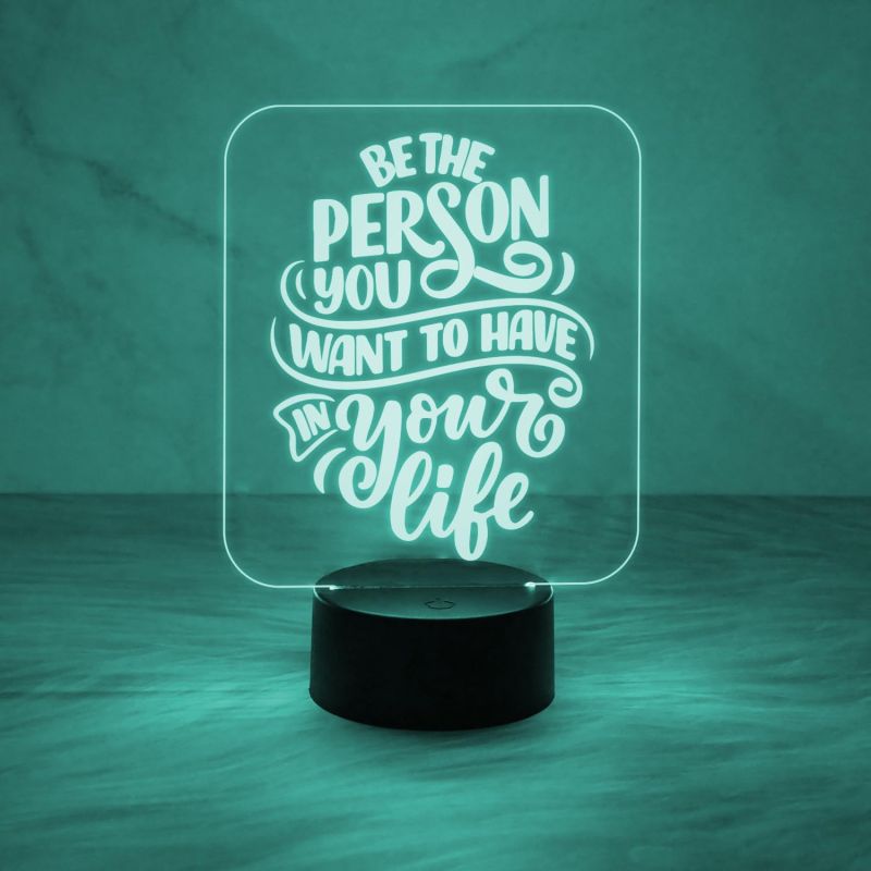 Motivation Thought Acrylic Desk Table Lamp with 7 Color Changing Light & Touch Control  Gift for Friend  Birthday Gift Lamp  Bedside Desk Table Lamp