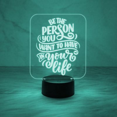 Motivation Thought Acrylic Desk Table Lamp with 7 Color Changing Light & Touch Control  Gift for Friend  Birthday Gift Lamp  Bedside Desk Table Lamp