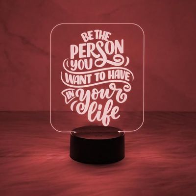 Motivation Thought Acrylic Desk Table Lamp with 7 Color Changing Light & Touch Control  Gift for Friend  Birthday Gift Lamp  Bedside Desk Table Lamp