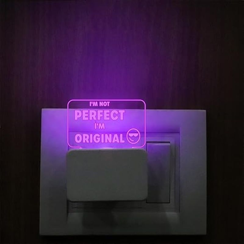3D Night Lamp Inspirational Motivational Quote Engraved Plug Night Lamp  with Multicolored