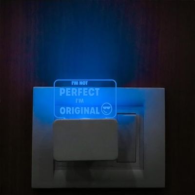3D Night Lamp Inspirational Motivational Quote Engraved Plug Night Lamp  with Multicolored