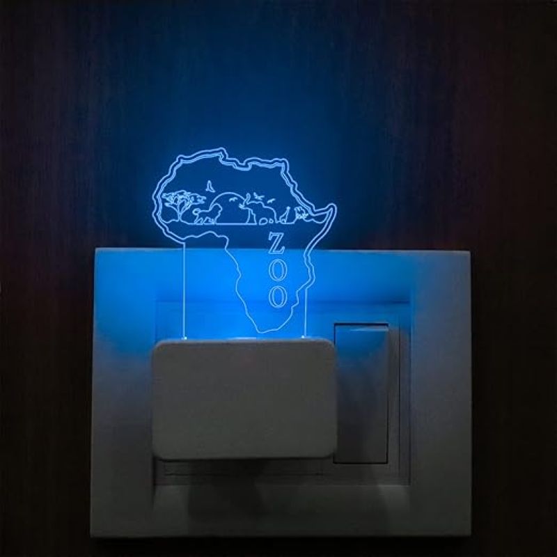 3D Illusion Zoo Night lamp with 7 Color Changing Plug Night Light  for Home Decoration Light