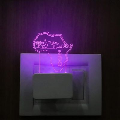 3D Illusion Zoo Night lamp with 7 Color Changing Plug Night Light  for Home Decoration Light