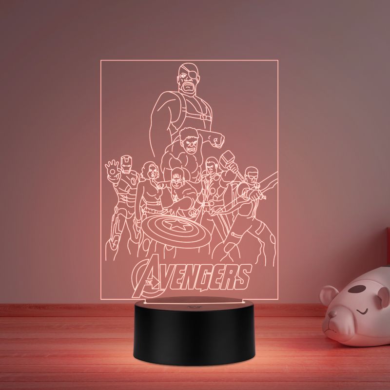 3D Illusion Avengers Group Night lamp multicolored Gift for Kid & Anime Lover Desk Table lamp Gift for Birthday
