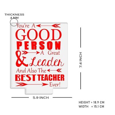 Best Teacher Ever Acrylic Night Lamp 7 Color Changing Light Best Gift for Teachers Day  Teachers Day Gift for Madam & Sir  School Teacher Gift  Desk Table Lamp