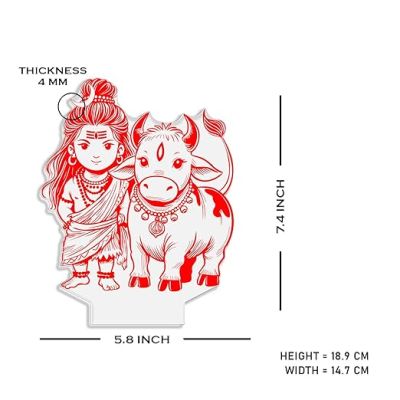3D Illusion Lord Shiva with Nandi Religious Night Lamp with 7 Color Changing Light  Decorative Divine Desk Table Lights Festival Gift  Home Office & Pooja Room Decor Light
