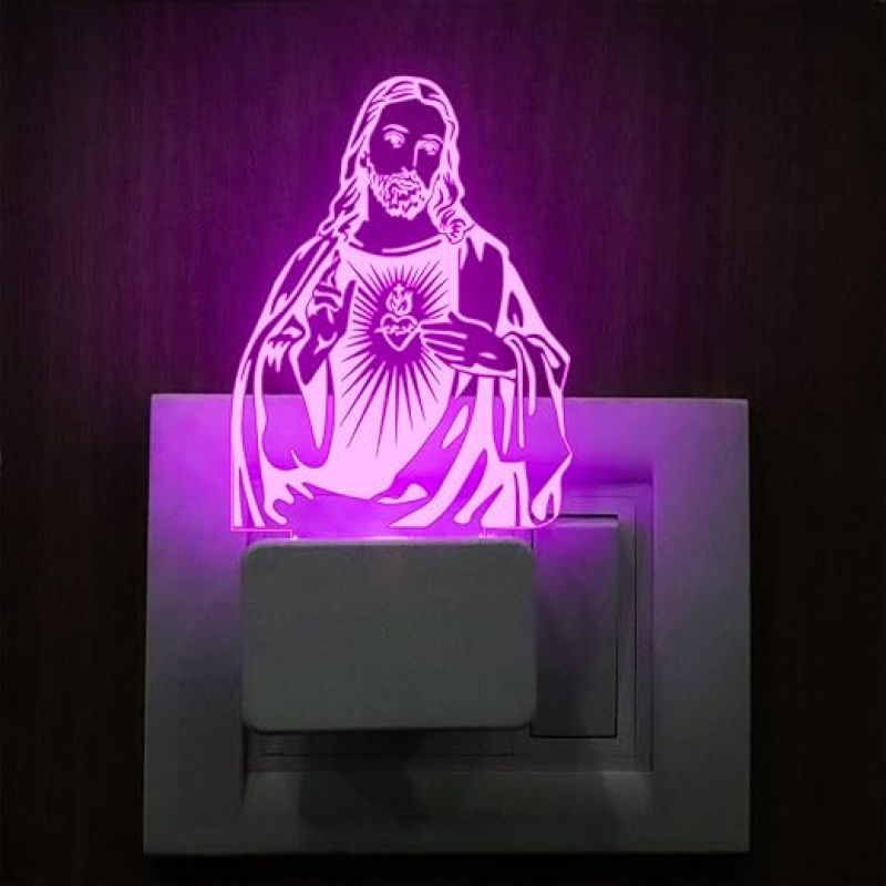 Jesus God Plug Night Lamp with 7 Color Changing Light