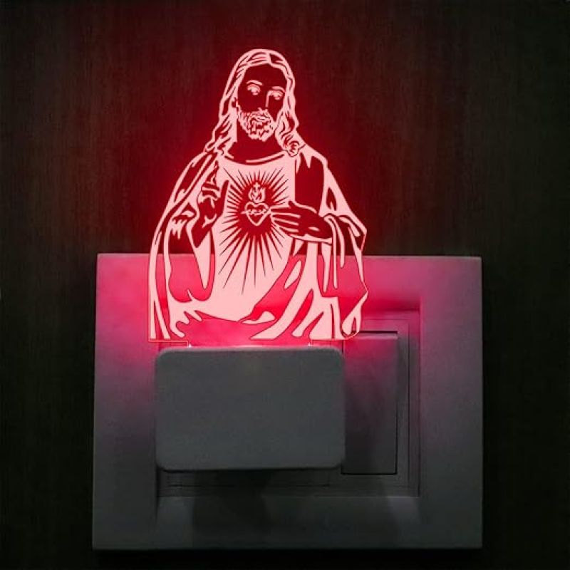 Jesus God Plug Night Lamp with 7 Color Changing Light