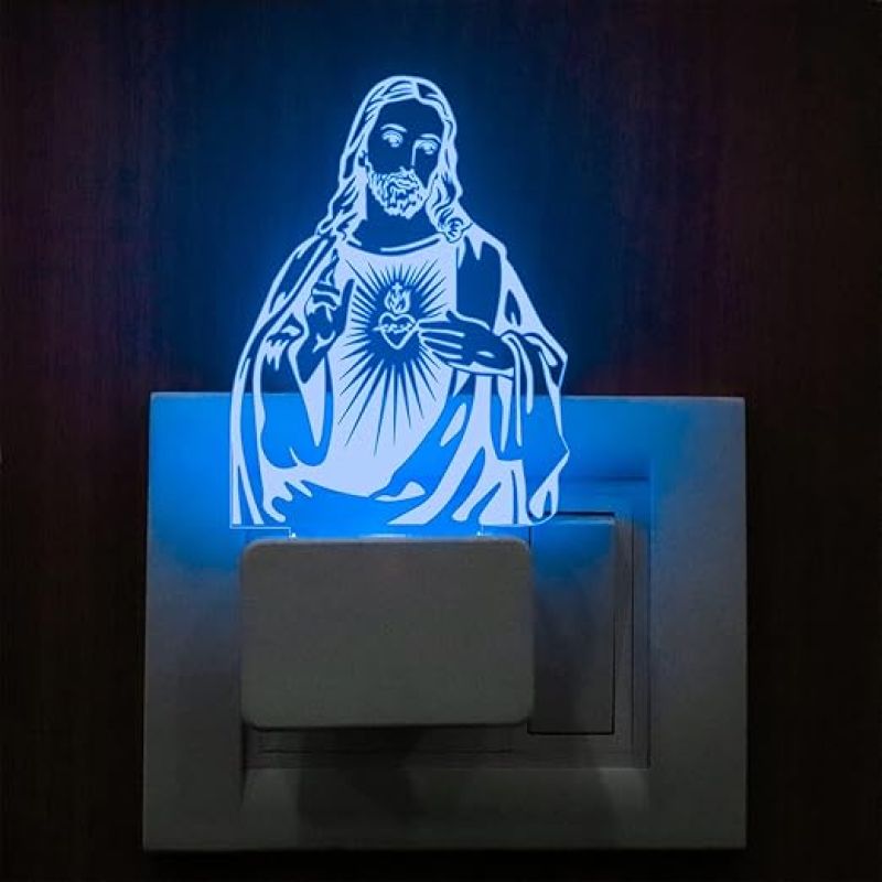 Jesus God Plug Night Lamp with 7 Color Changing Light