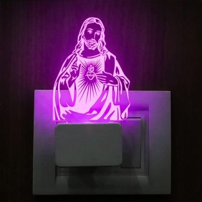 Jesus God Plug Night Lamp with 7 Color Changing Light