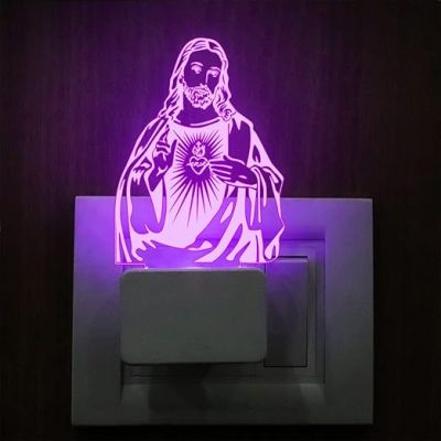 Jesus God Plug Night Lamp with 7 Color Changing Light
