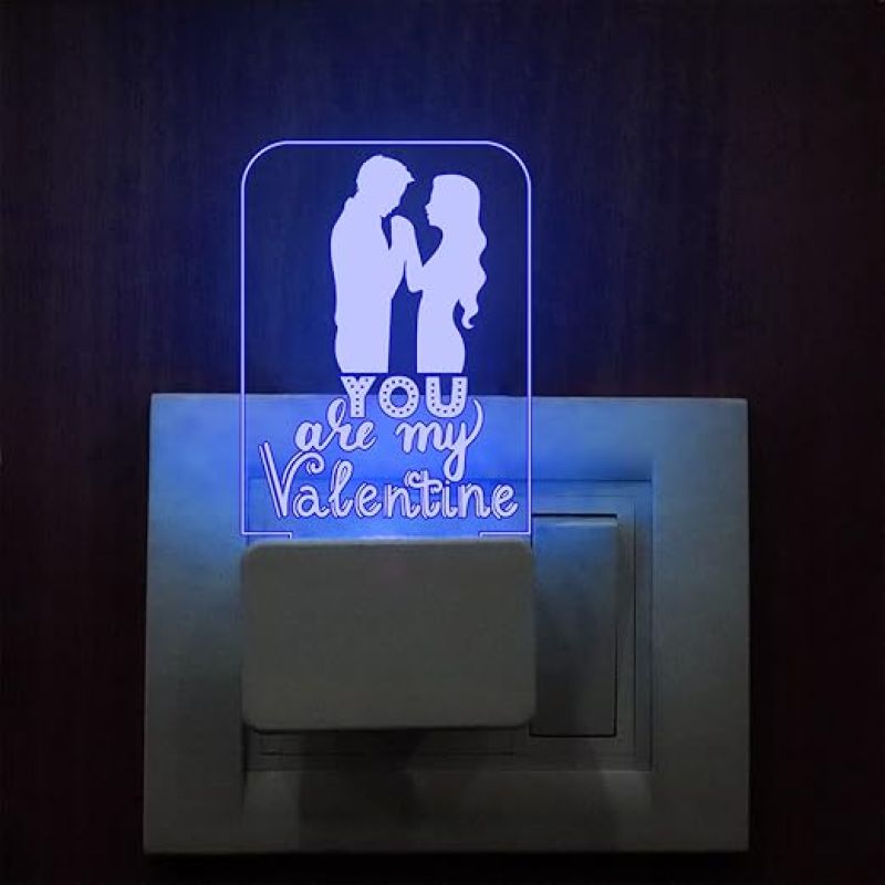 Valentine Day Plug Night lamp with 7 Color Changing Light Gift for Husband Wife Girlfriend Boyfriend