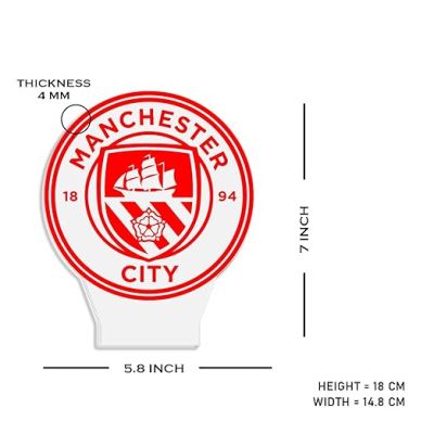 Football Manchester City Logo Acrylic Desk Table Lamp with Warm White Light  Football Player Gift Lamp  Birthday Gifts for Footballer  Bedside Table Lamp  Player Room Decor Lamp