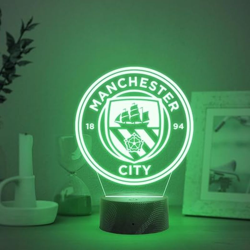 Football Manchester City Logo Acrylic Desk Table Lamp with 7 Color Changing Light  Football Player Gift Lamp  Birthday Gifts for Footballer  Player Room Decor Lamp