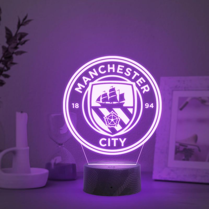 Football Manchester City Logo Acrylic Desk Table Lamp with 7 Color Changing Light  Football Player Gift Lamp  Birthday Gifts for Footballer  Player Room Decor Lamp