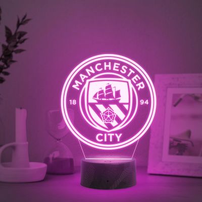 Football Manchester City Logo Acrylic Desk Table Lamp with 7 Color Changing Light  Football Player Gift Lamp  Birthday Gifts for Footballer  Player Room Decor Lamp