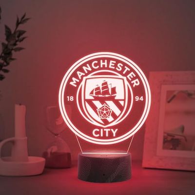 Football Manchester City Logo Acrylic Desk Table Lamp with 7 Color Changing Light  Football Player Gift Lamp  Birthday Gifts for Footballer  Player Room Decor Lamp