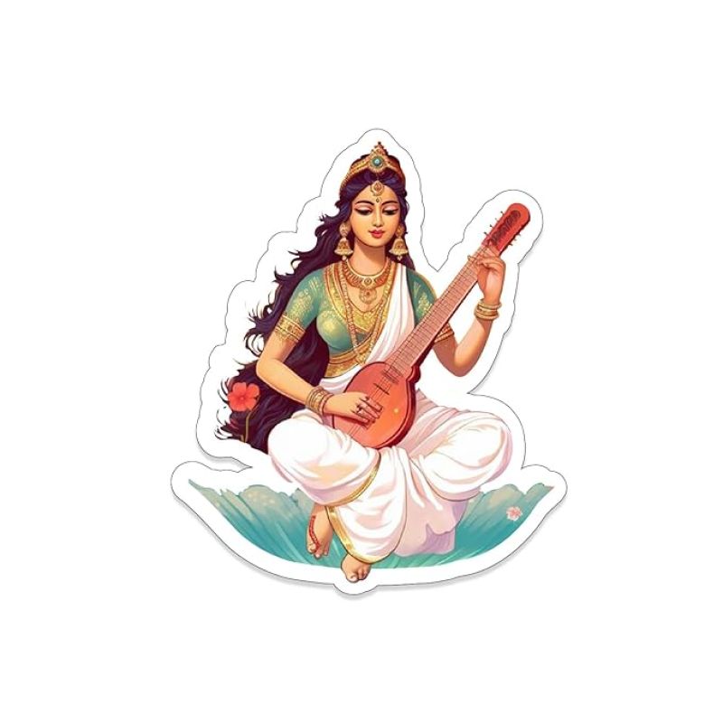 Saraswati Goddess Fridge Magnet Religious Gift Items Perfect for Temple Home Decor