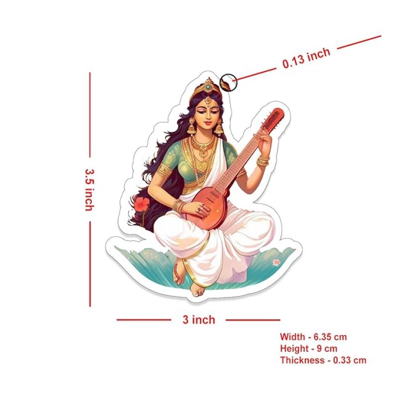 Saraswati Goddess Fridge Magnet Religious Gift Items Perfect for Temple Home Decor