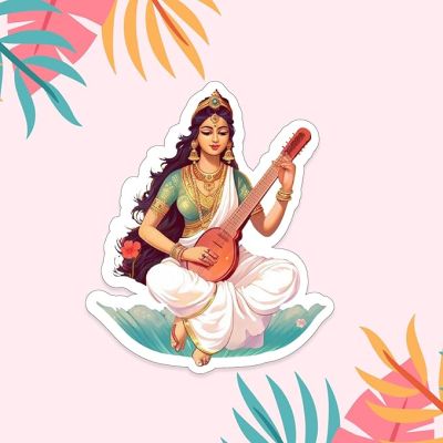 Saraswati Goddess Fridge Magnet Religious Gift Items Perfect for Temple Home Decor