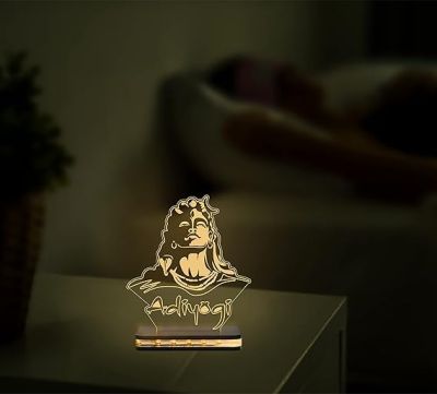 3D Illusion Adiyogi Shiv God Led Night Lamp with Warm White Color for Home Office Pooja Room Decor Light