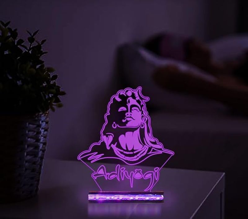 3D Illusion Adiyogi Shiv God Night Lamp with 16 Color Changing Led Light with Remote Control for Home Office Pooja Room Decor Light