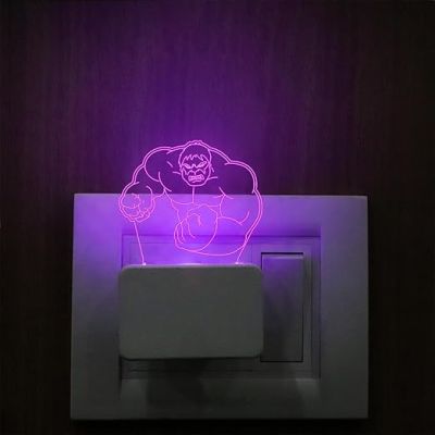 Hulk Avengers Plug Night Lamp with 7 Color Changing Light Gift for Kid Birthday