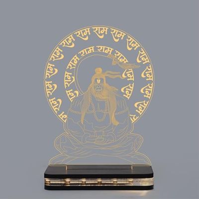 3D Illusion Lord Hanuman  Night Lamp with Warm White Led Light Devotional Table Lamp Home Office Pooja Room Decoration Light