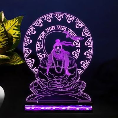 3D Illusion Lord Hanuman Night Lamp with Multicolor Led Lamp Devotional Table Lamp Home Office Pooja Room Decoration Light