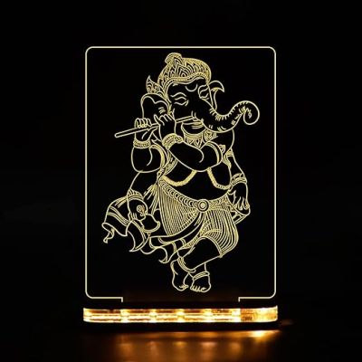 3D Illusion Lord Ganesha Night lamp Warm White Led Light Best Gift Diwali for Friends Home Decoration Light