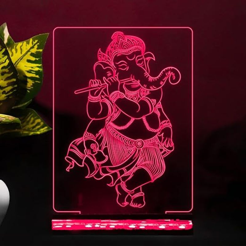 3D Illusion Lord Ganesha Night lamp 16 Color Changing Led Light with Remote Control Best Gift Diwali for Friends Home Decoration Light