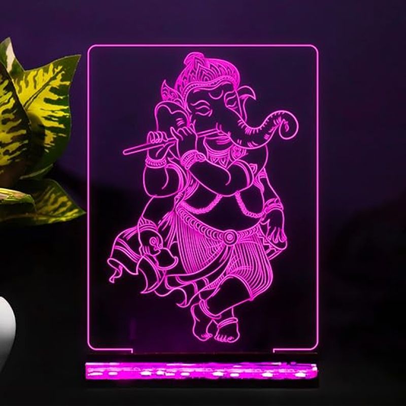 3D Illusion Lord Ganesha Night lamp 16 Color Changing Led Light with Remote Control Best Gift Diwali for Friends Home Decoration Light