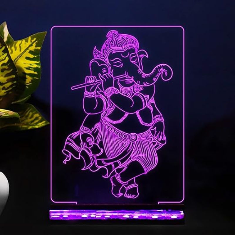 3D Illusion Lord Ganesha Night lamp 16 Color Changing Led Light with Remote Control Best Gift Diwali for Friends Home Decoration Light