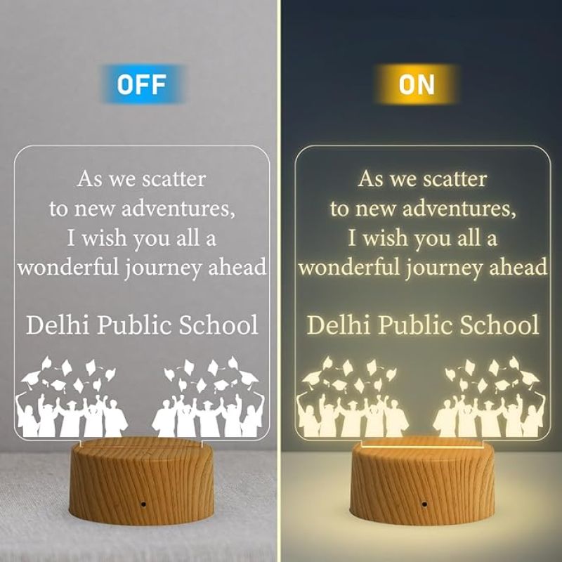 Farewell Gift for Students  Inspiring Appreciation Acrylic Led Lamp with Warm White Light Gift for School Students by Teacher