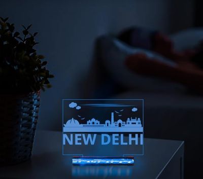 3D Illusion New Delhi Famous Place in One Frame Night Lamp 16 Color Changing Light with Remote for Home Decoration