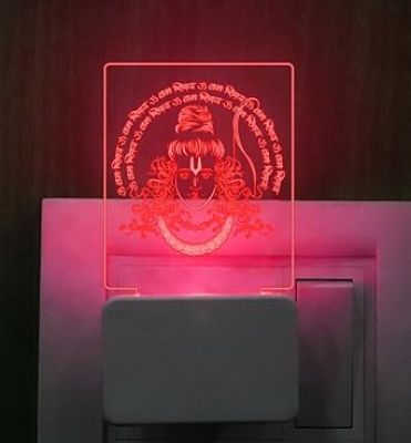 Lord Ram Plug Night Lamp with 7 Color Changing Light Home Office Temple Decoration Lamp Religious lamp