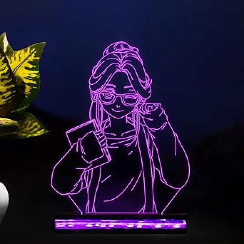 3D Anime Girl Night lamp for Kids Bedroom 16 Color Changing Led Light with Remote Control Gift for Birthday Girl