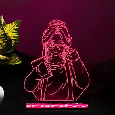 3D Anime Girl Night lamp for Kids Bedroom 16 Color Changing Led Light with Remote Control Gift for Birthday Girl