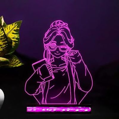 3D Anime Girl Night lamp for Kids Bedroom 16 Color Changing Led Light with Remote Control Gift for Birthday Girl