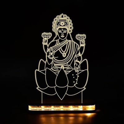 3D Illusion Laxmi Maa Night lamp with Warm White Led Light Home Decoration Lamp