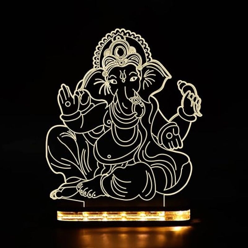 The Lord Ganesha Night lamp Warm White Led Light  Decoration Light Gift for Diwali