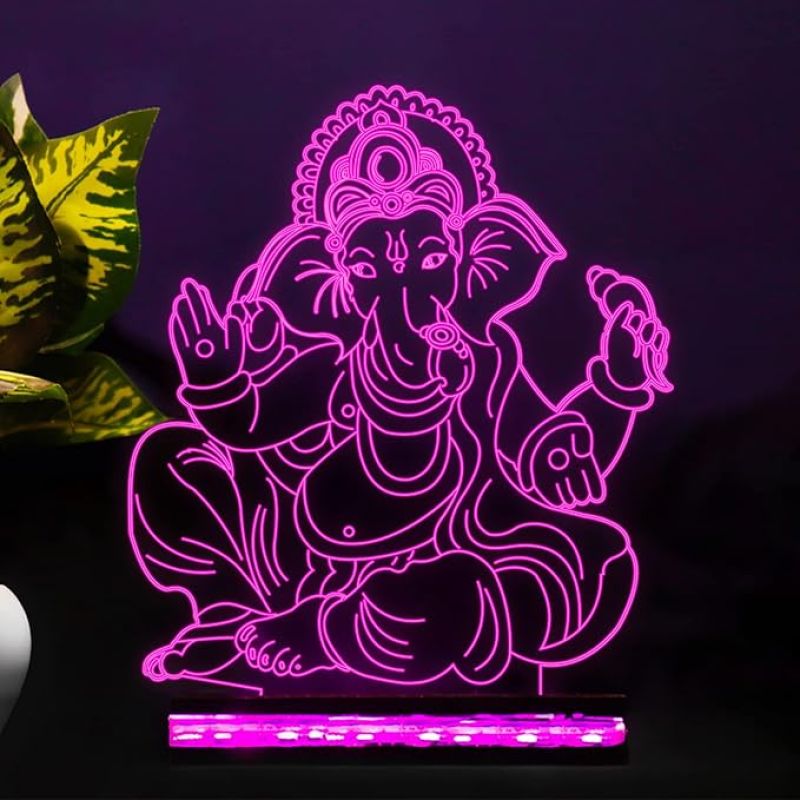 The Lord Ganesha Night lamp 16 Color Changing Led Light with Remote Control  Decoration Lamp Gift for Diwali